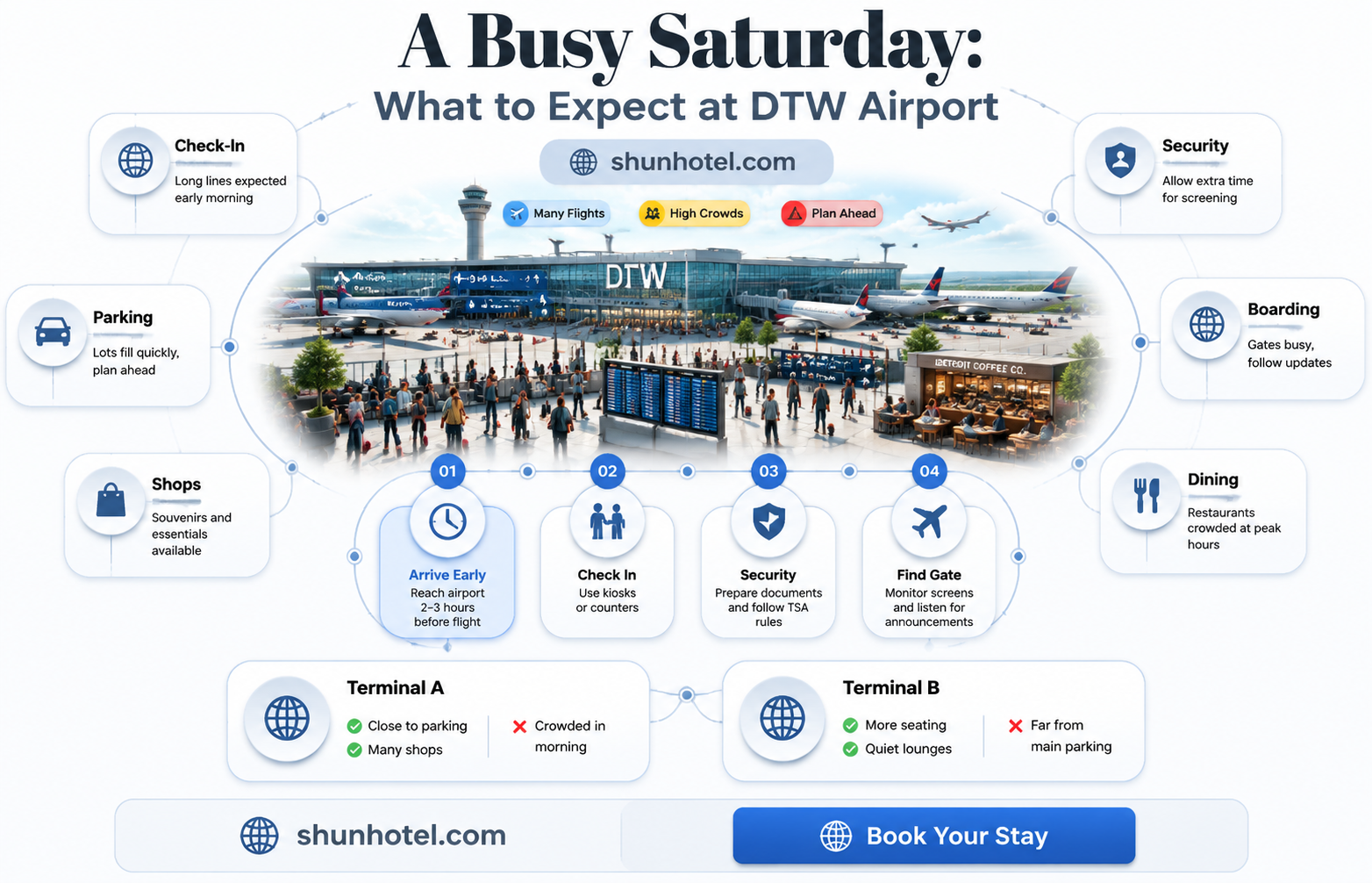 are saturdays busy at dtw airport