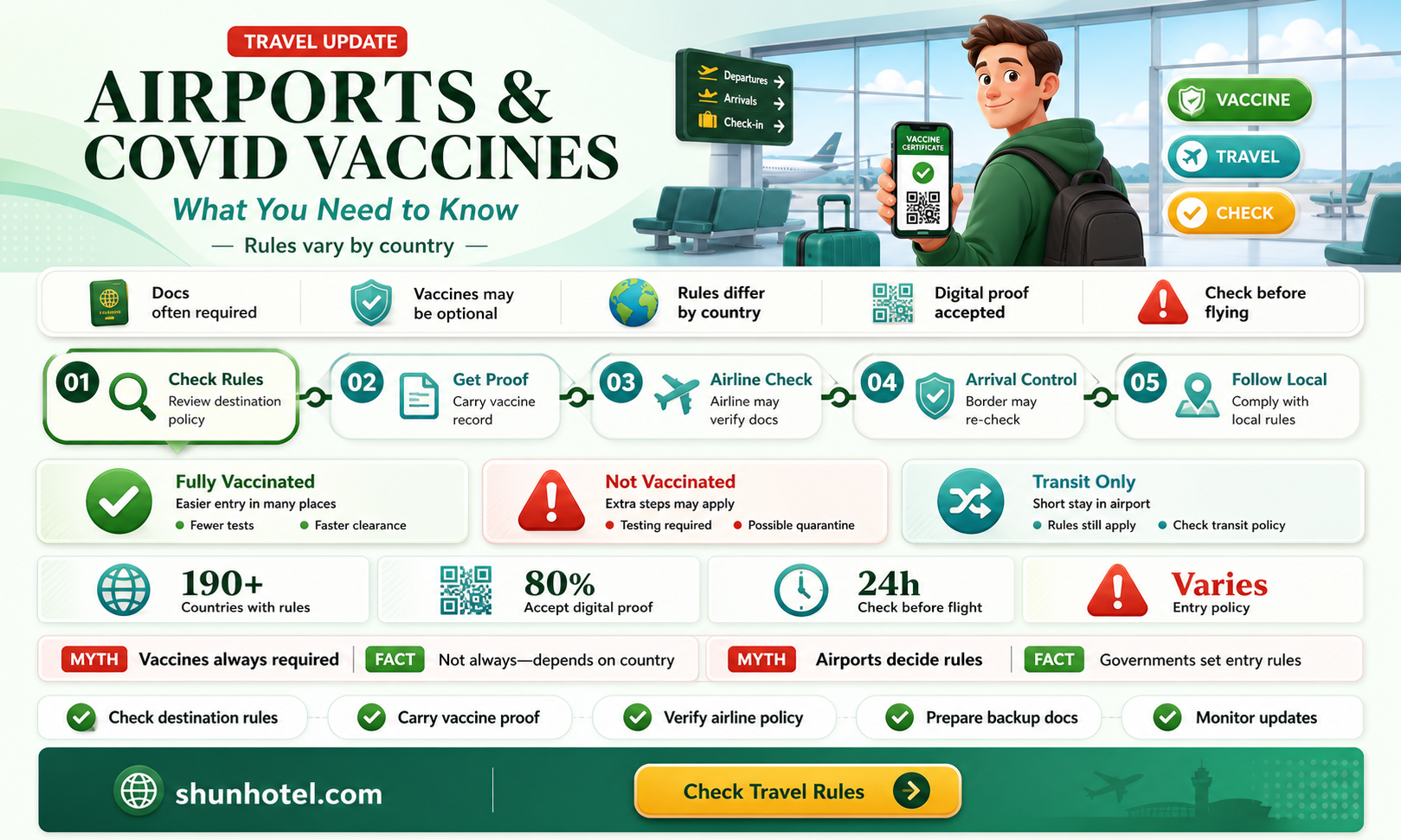 are airports asking for covid vaccine