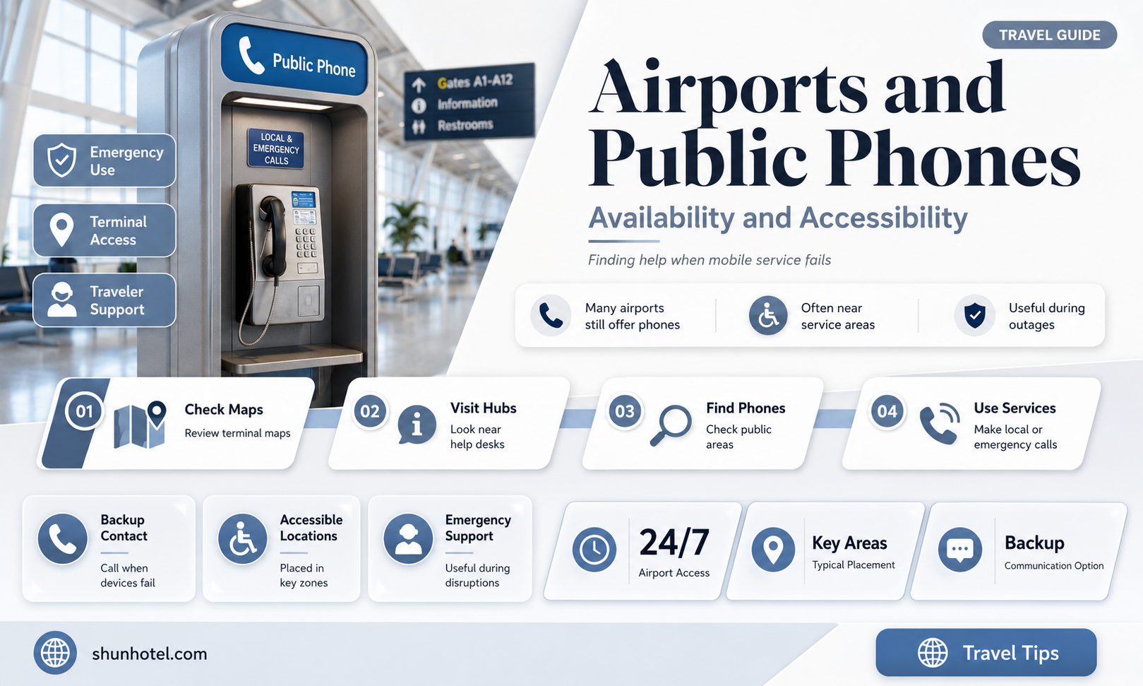 are there public phones in airports