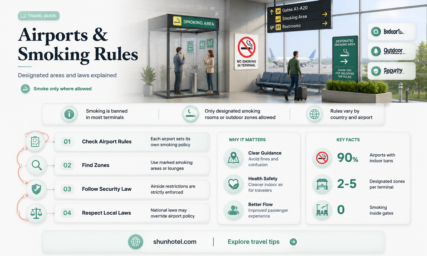 are there smoking areas in airports