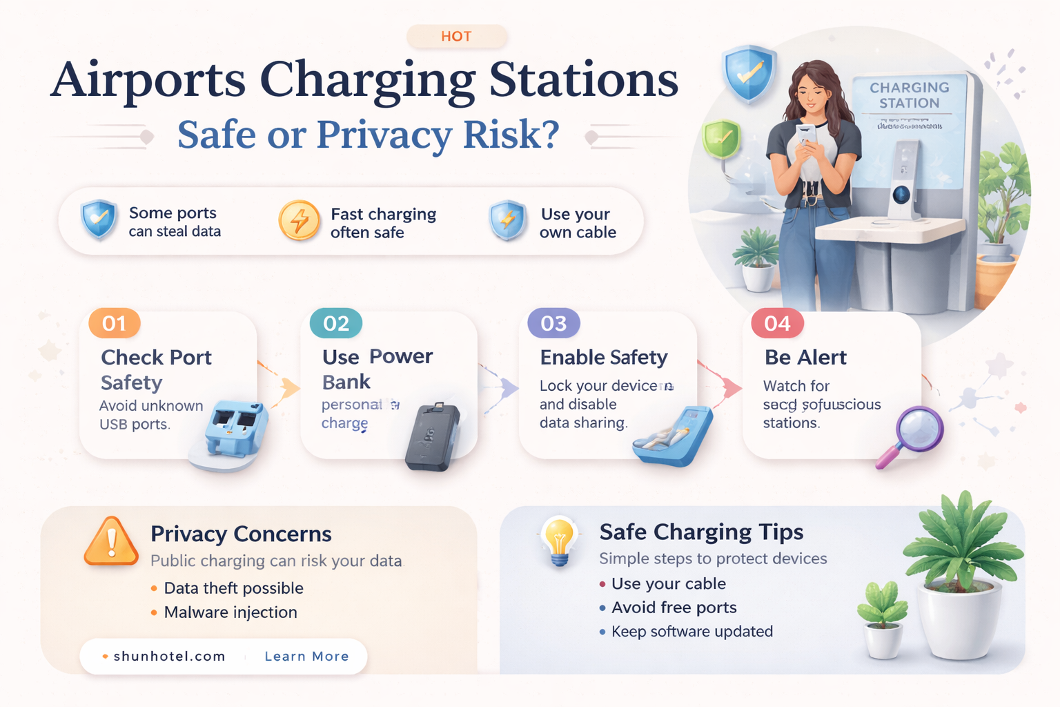 are charging stations at airports safe