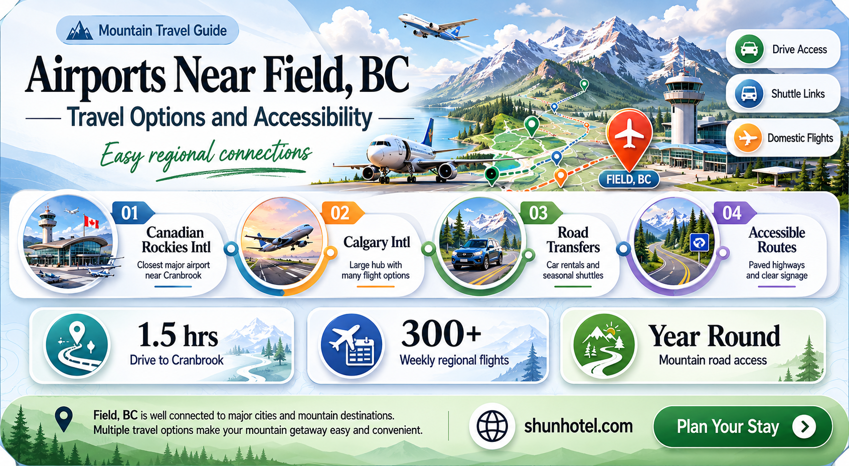 are there any airports near field british columbia canada