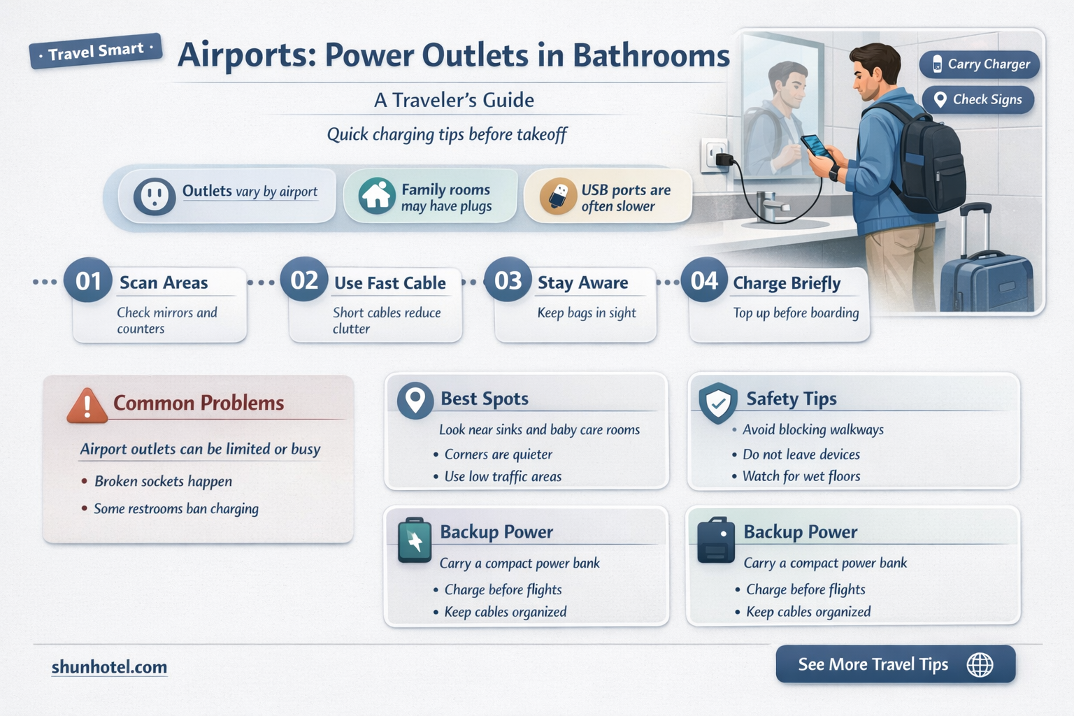 are there outlets in airport bathrooms