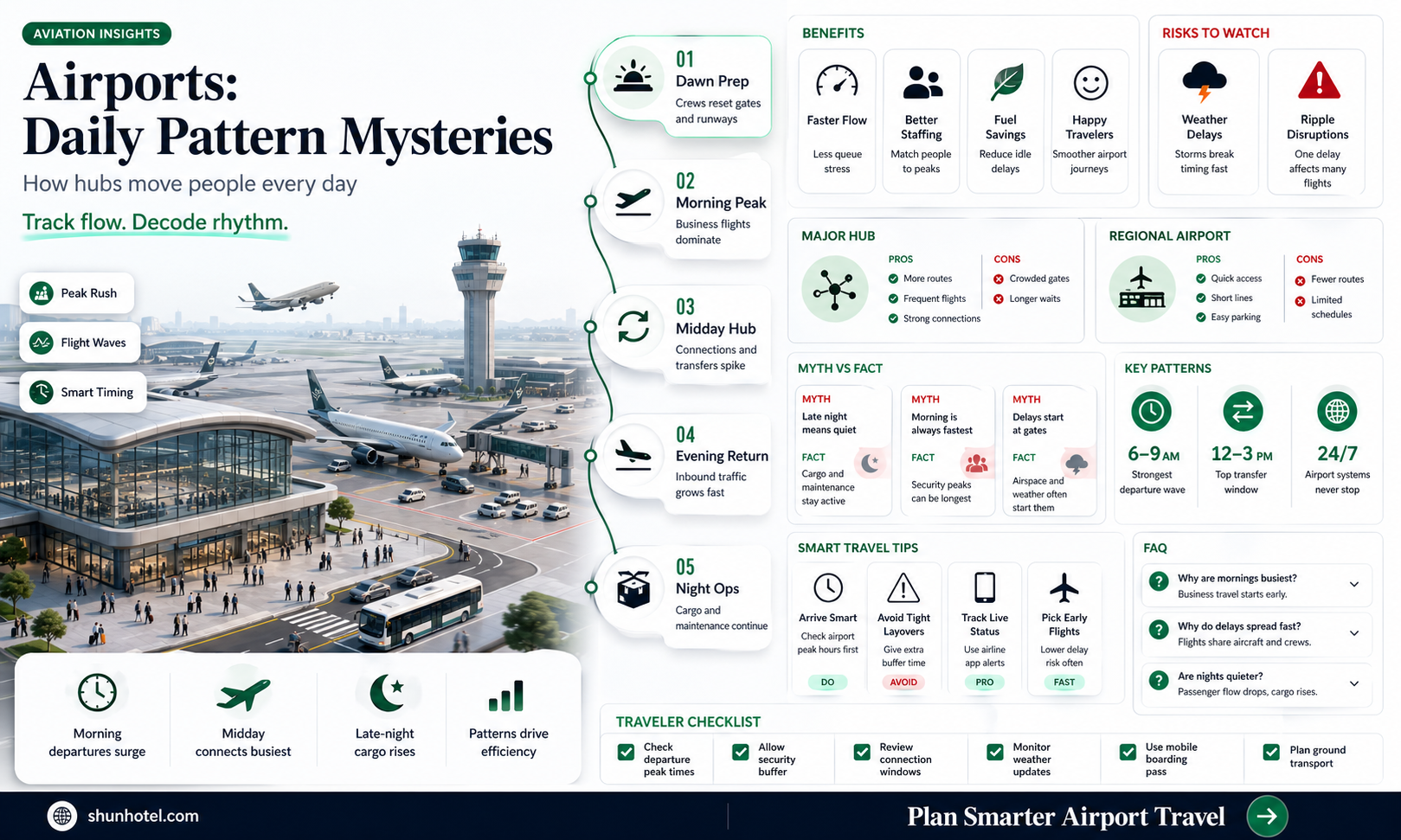 are airport patterns similar every day