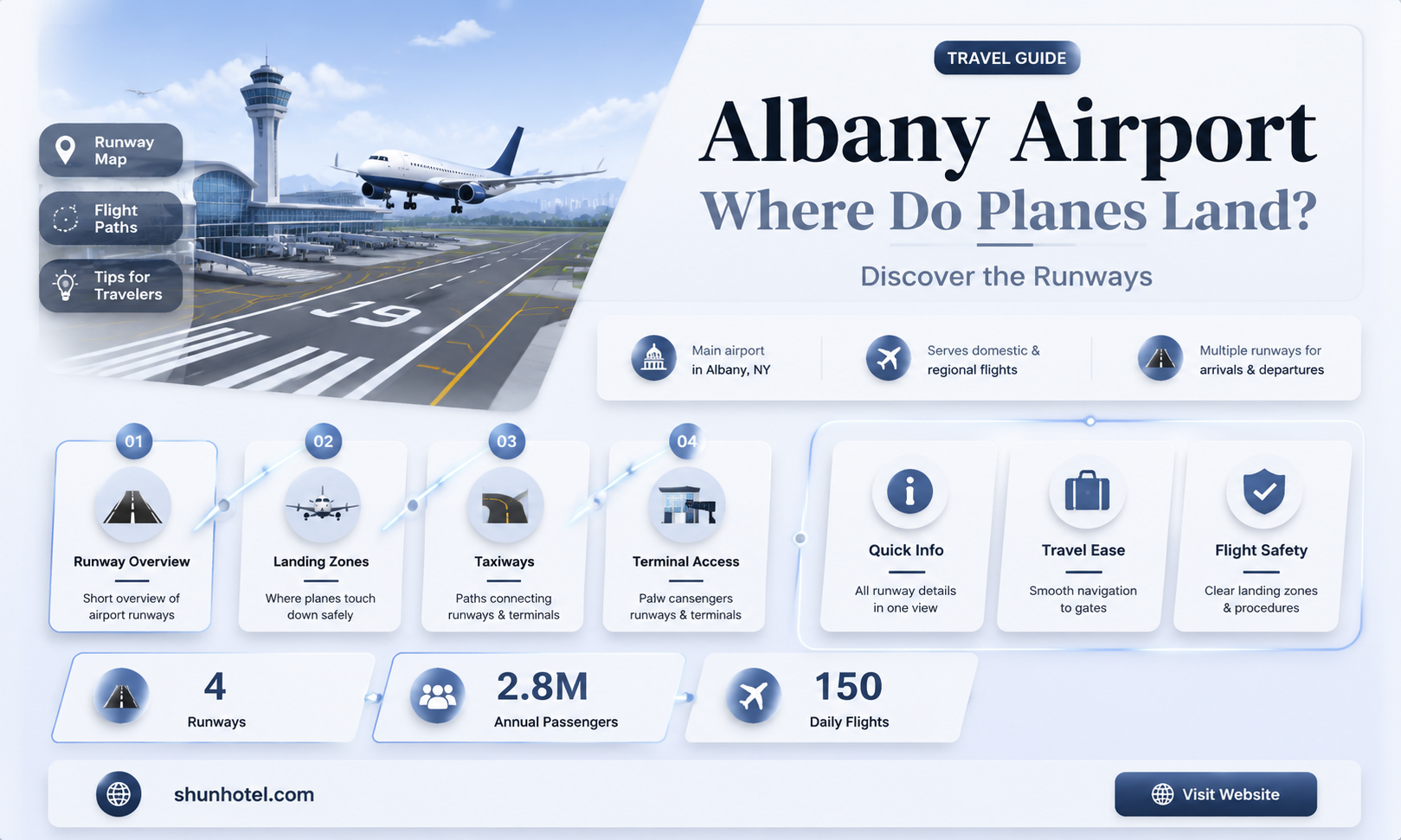 are planes landing at albany airport