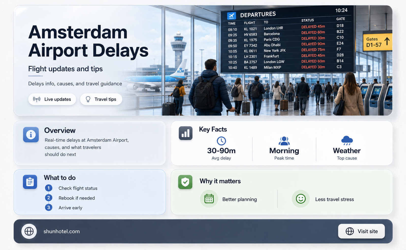 are there delays at amsterdam airport