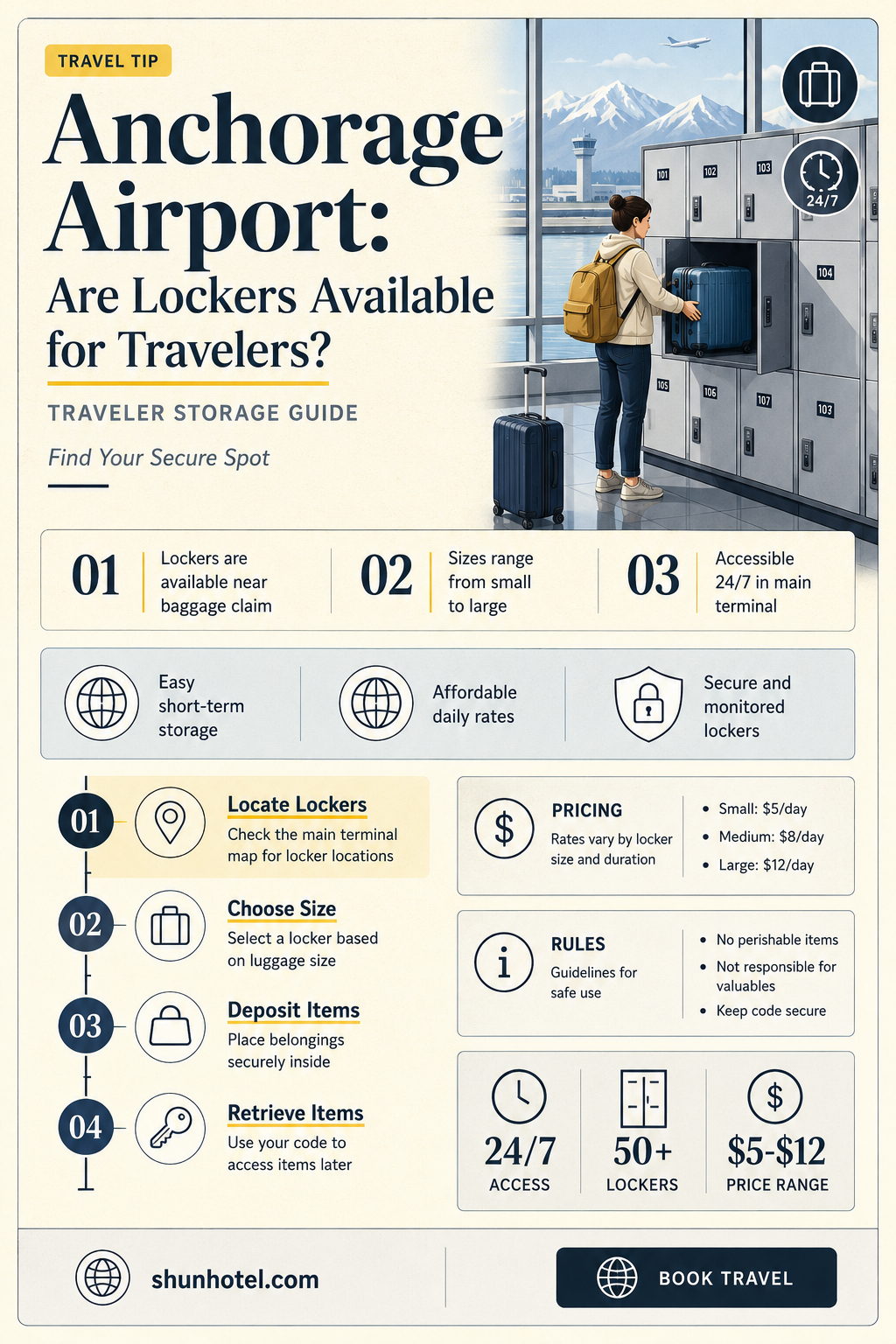 are there lockers at anchorage airport
