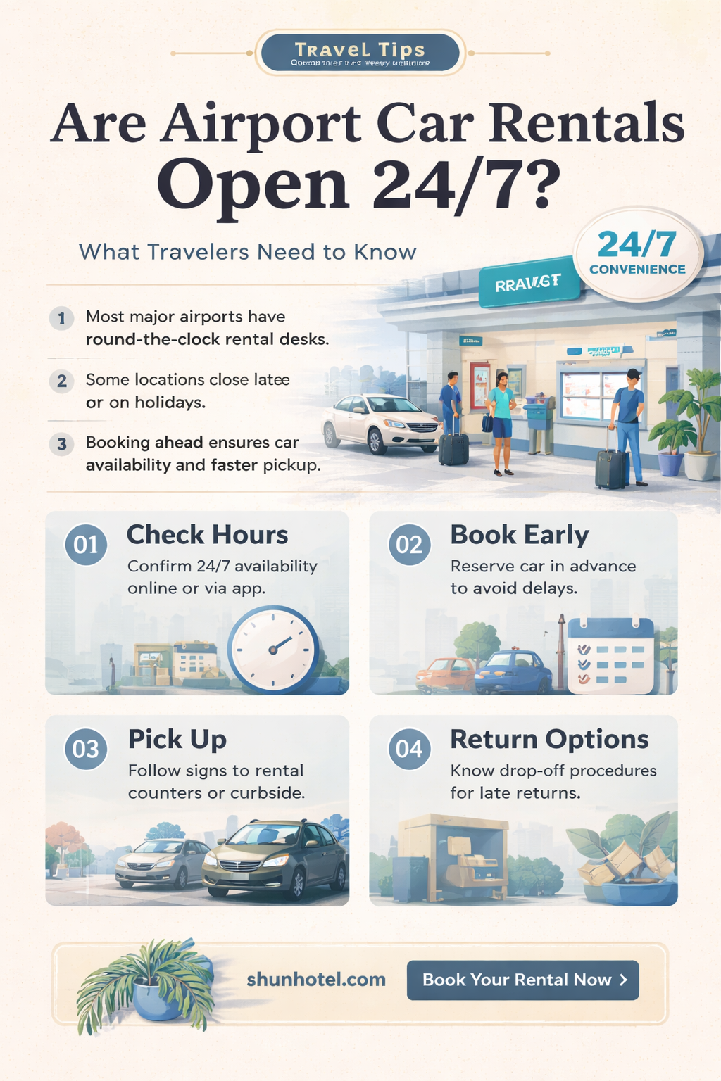 are car rentals open 24 7 at airports