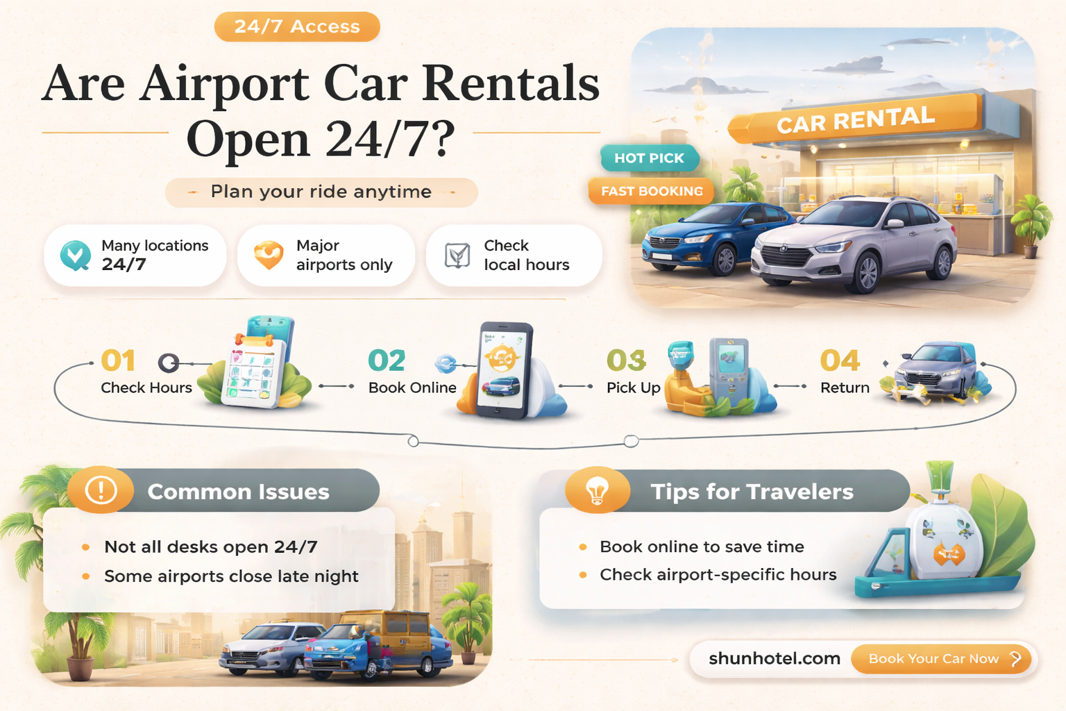 are car rentals in airports open 247