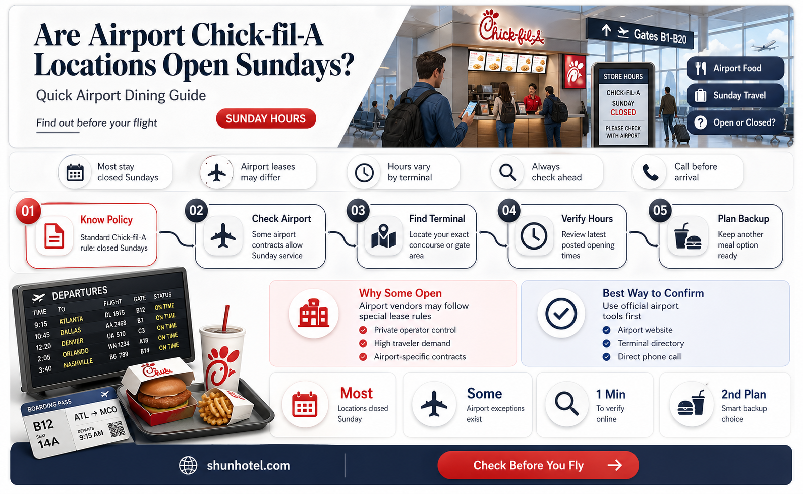 are airport chick fil a open on sunday