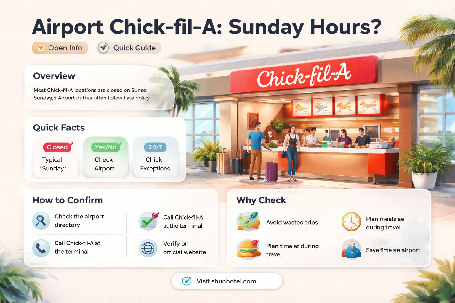 are chick filets at airports open on sunday