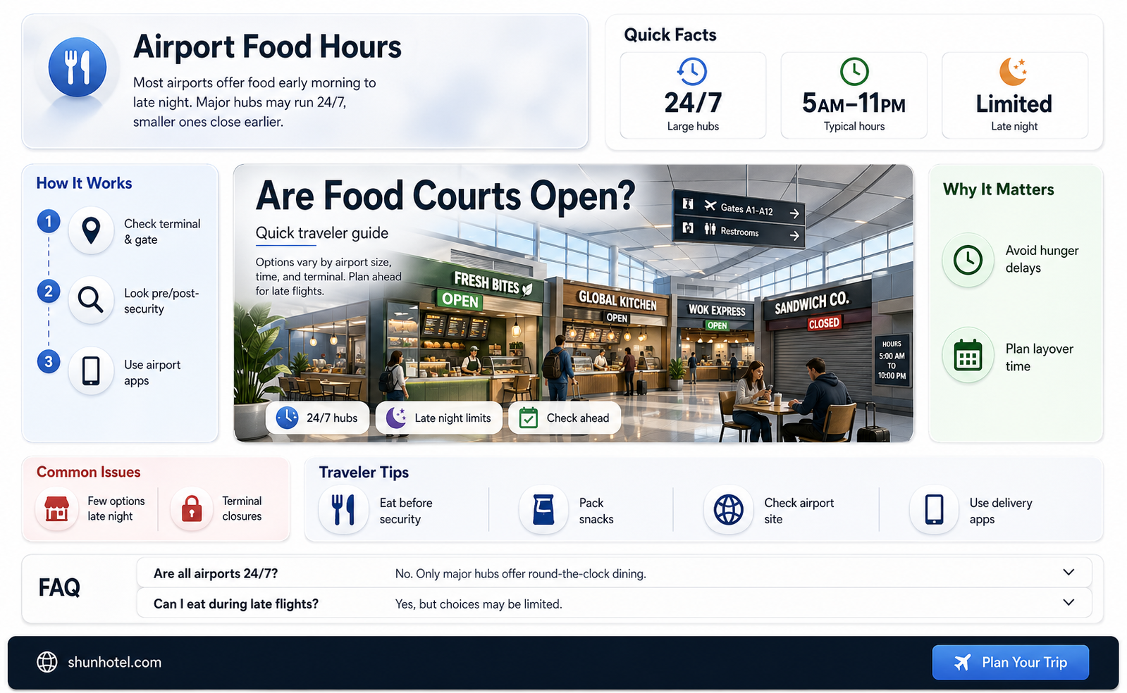 are airport food courts open