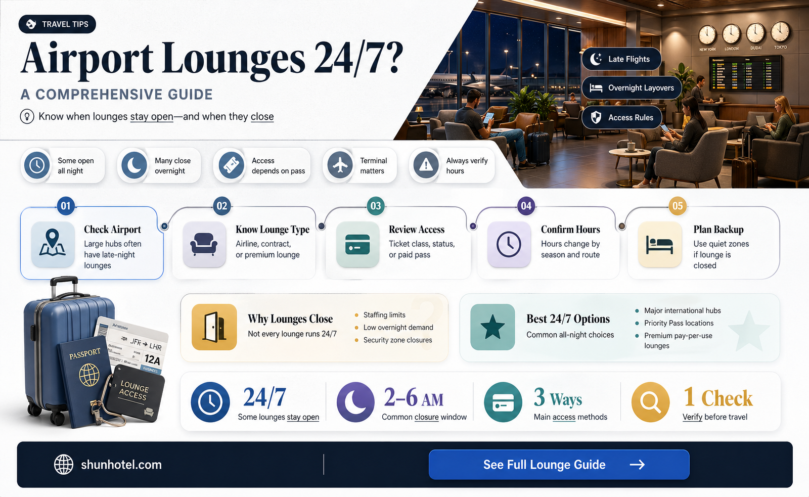 are airport lounges open 24 hours