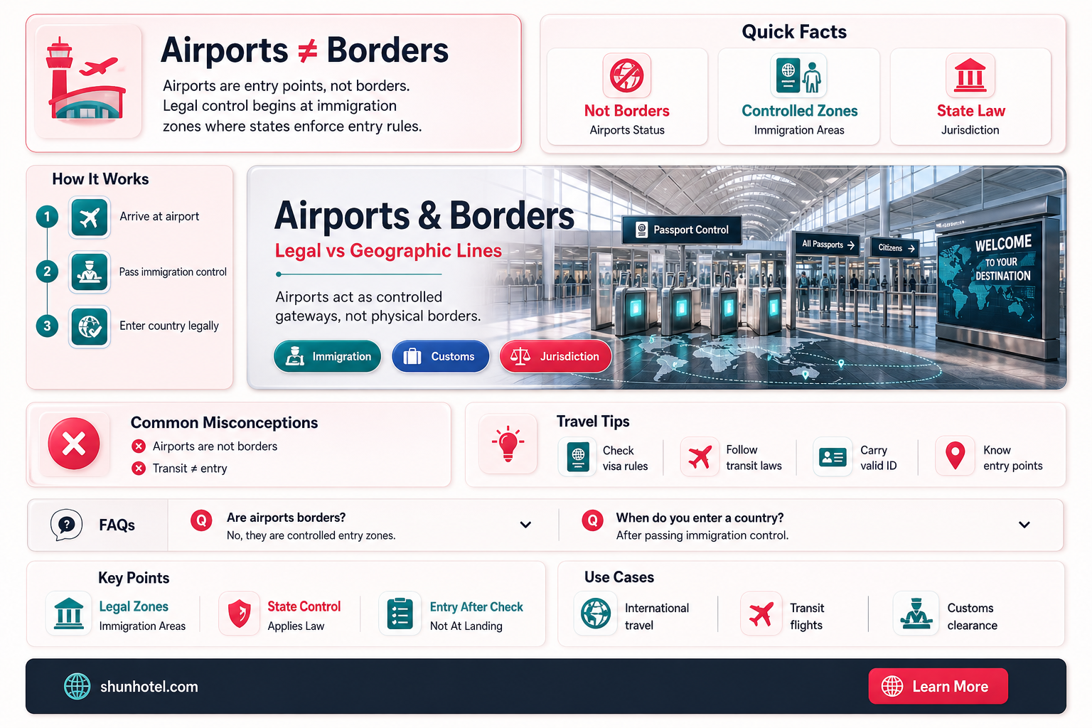 are airports considered international borders