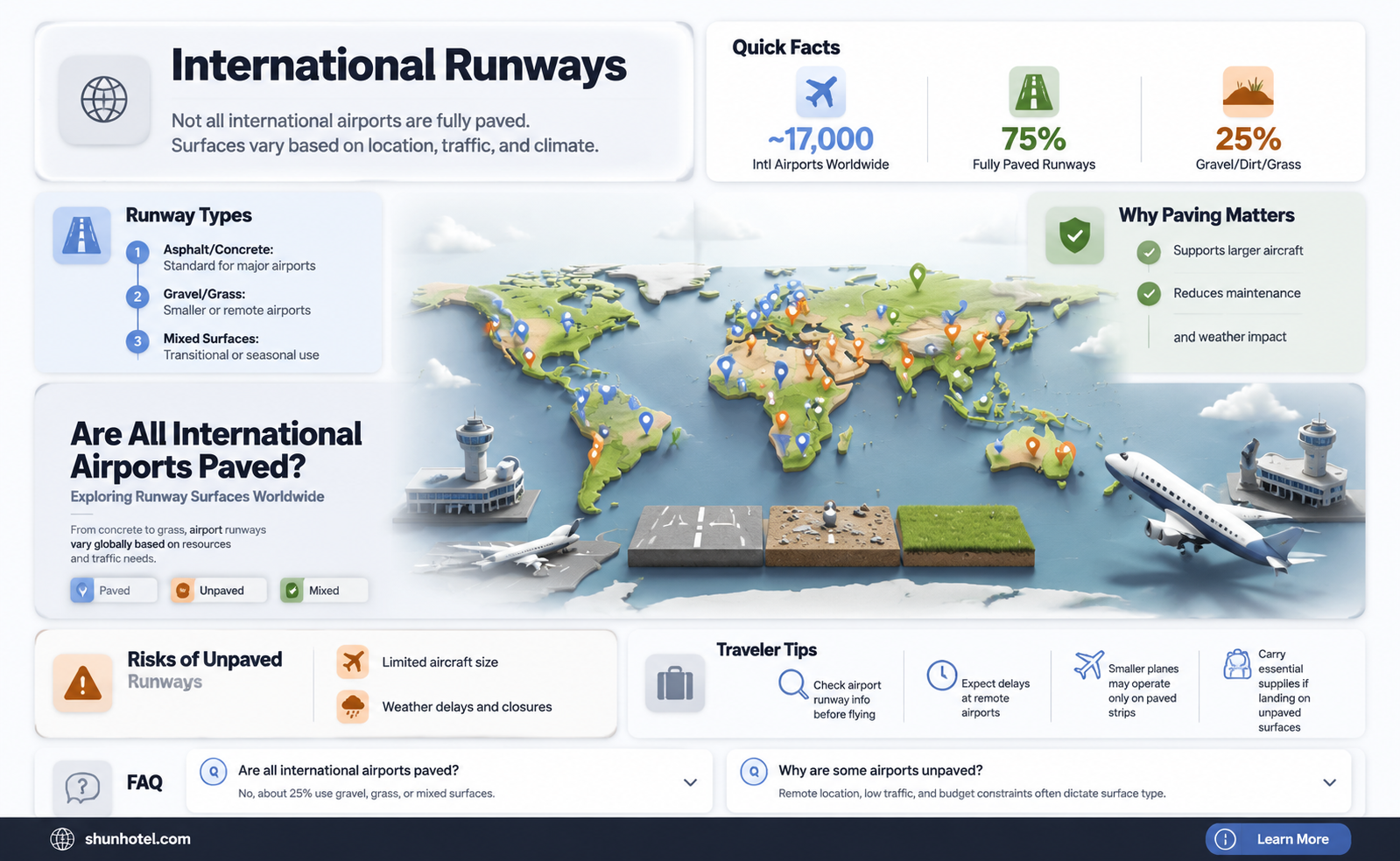 are all international airports paved
