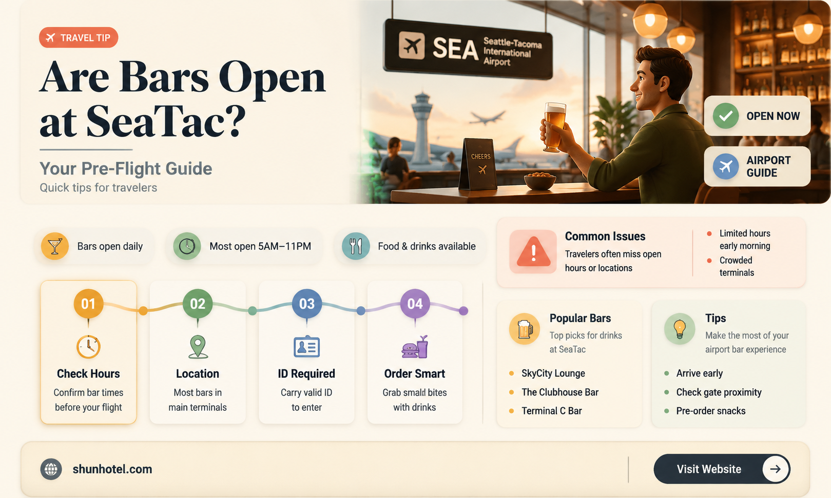 are bars open at seatac airport