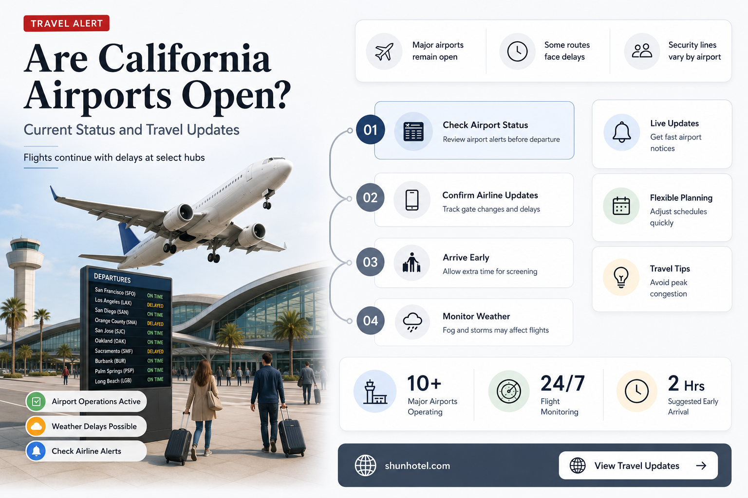 are airports in california open