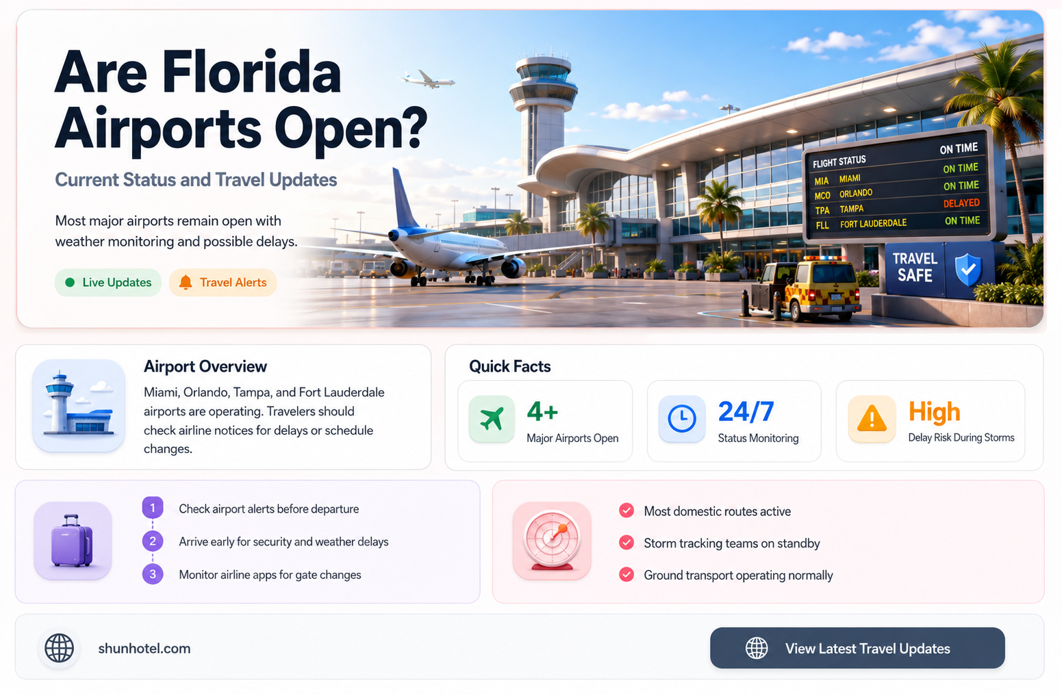 are airports open in flordia