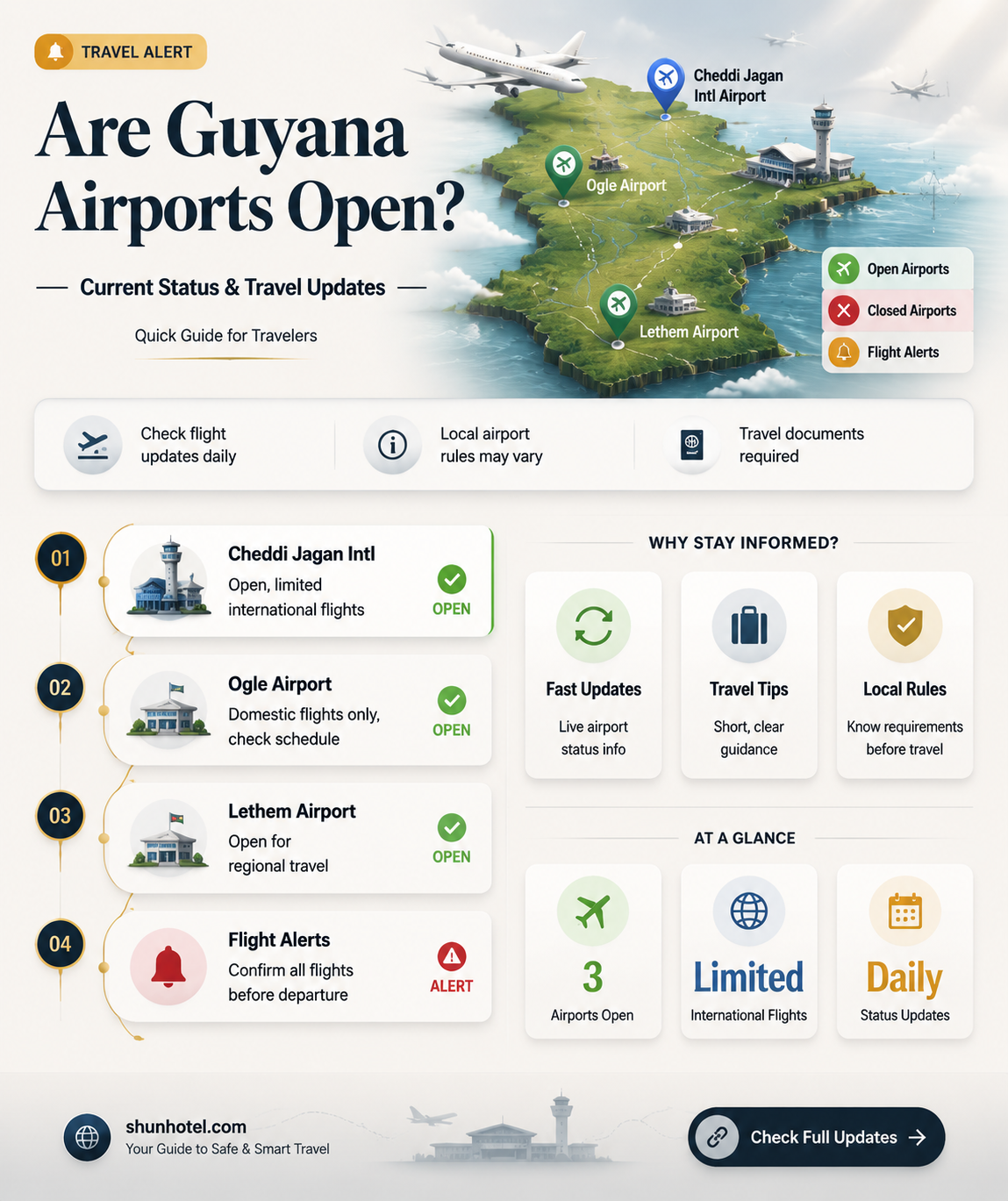 are guyana airports open
