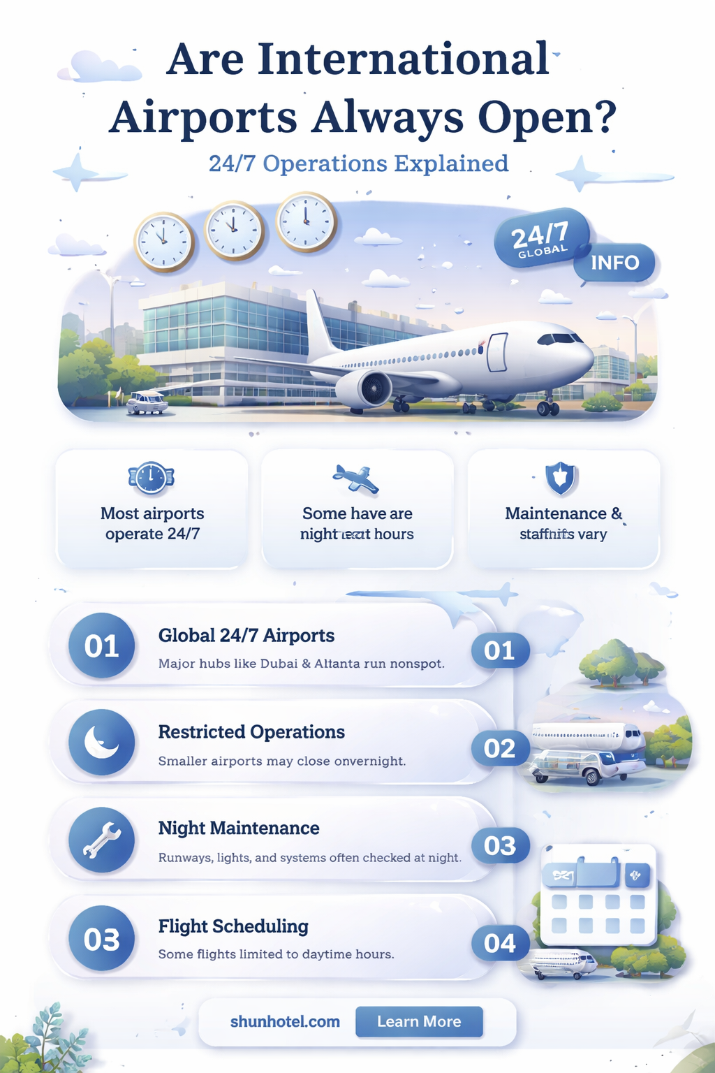 are international airports open 24 7