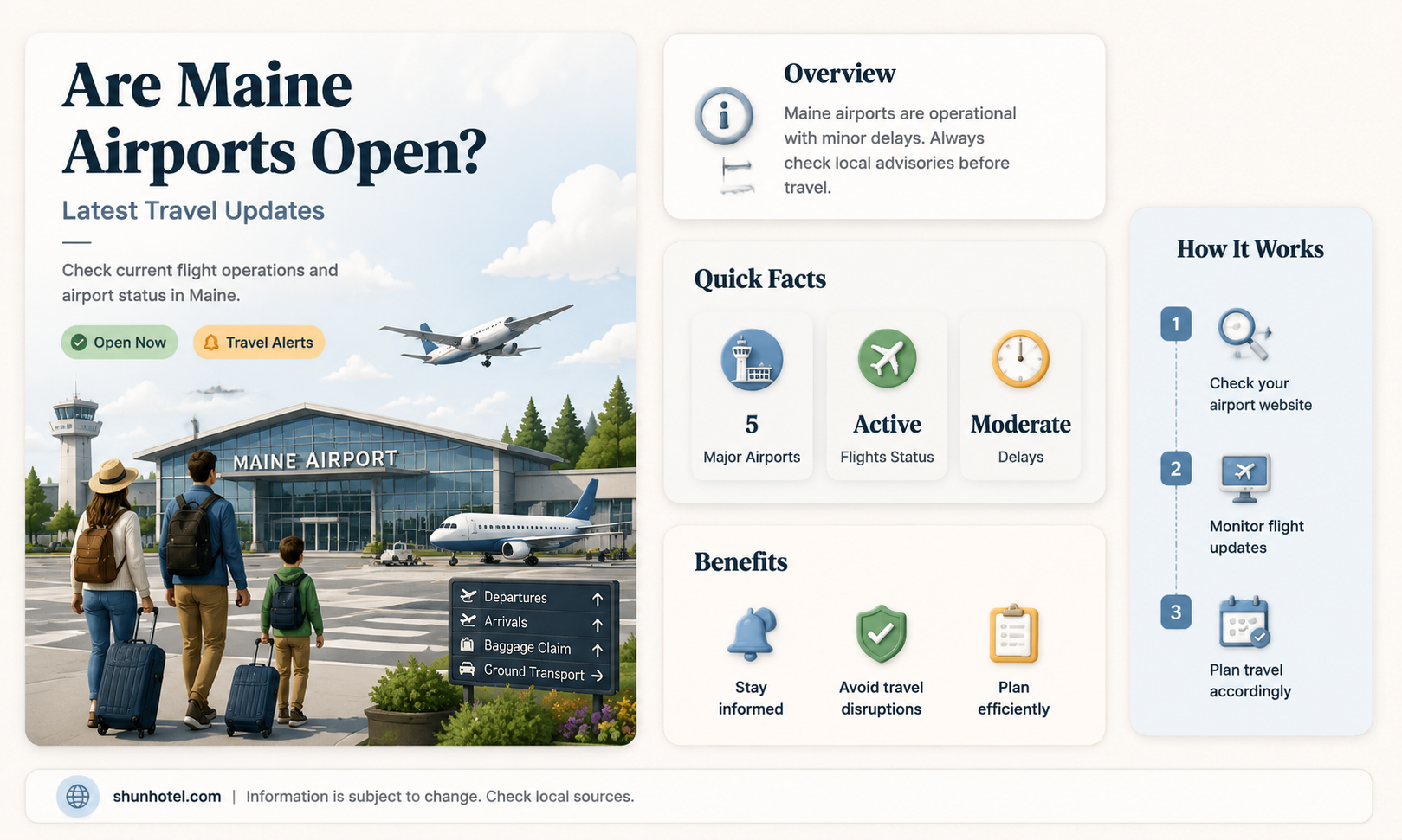 are the airports open in maine