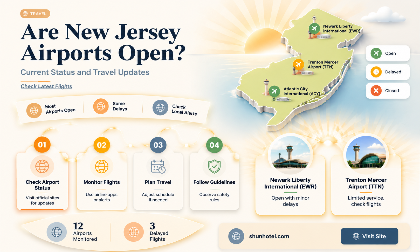 are airports open in new jersey