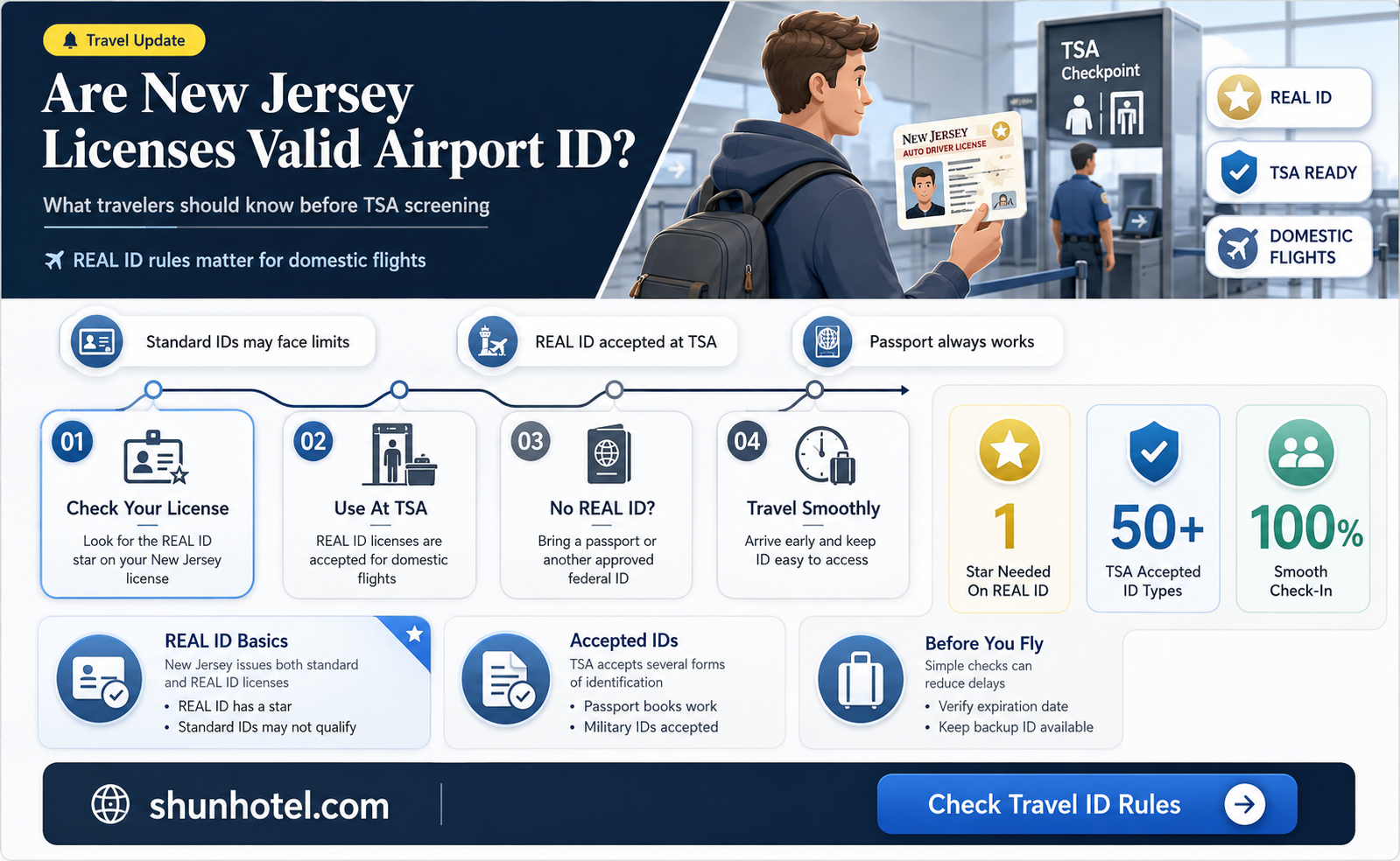 are nj licenses accepted at airports