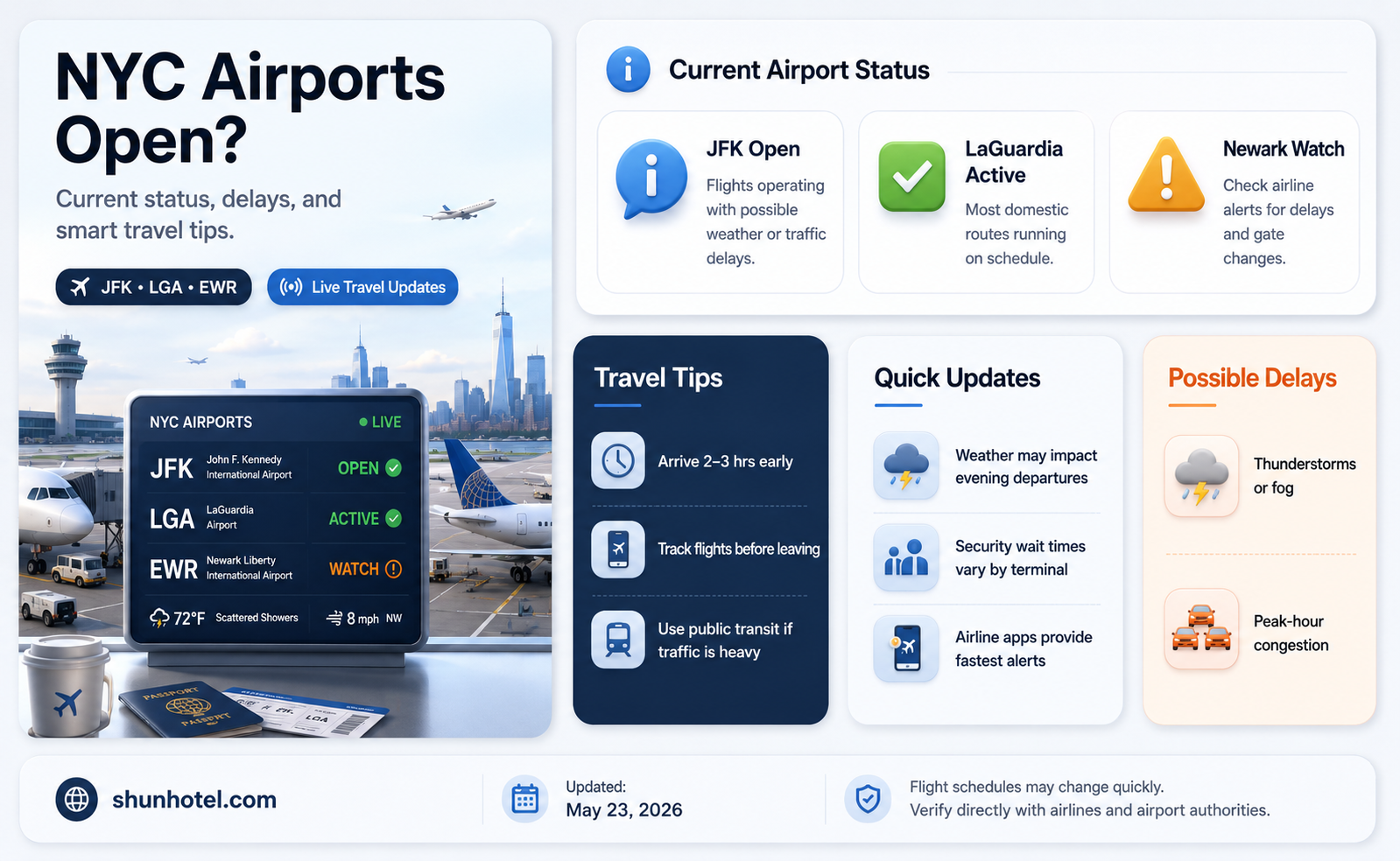 are nyc airports open
