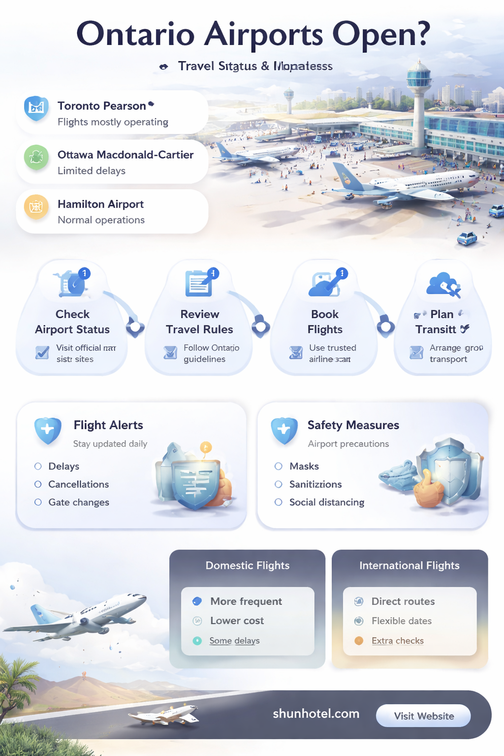 are airports open in ontario