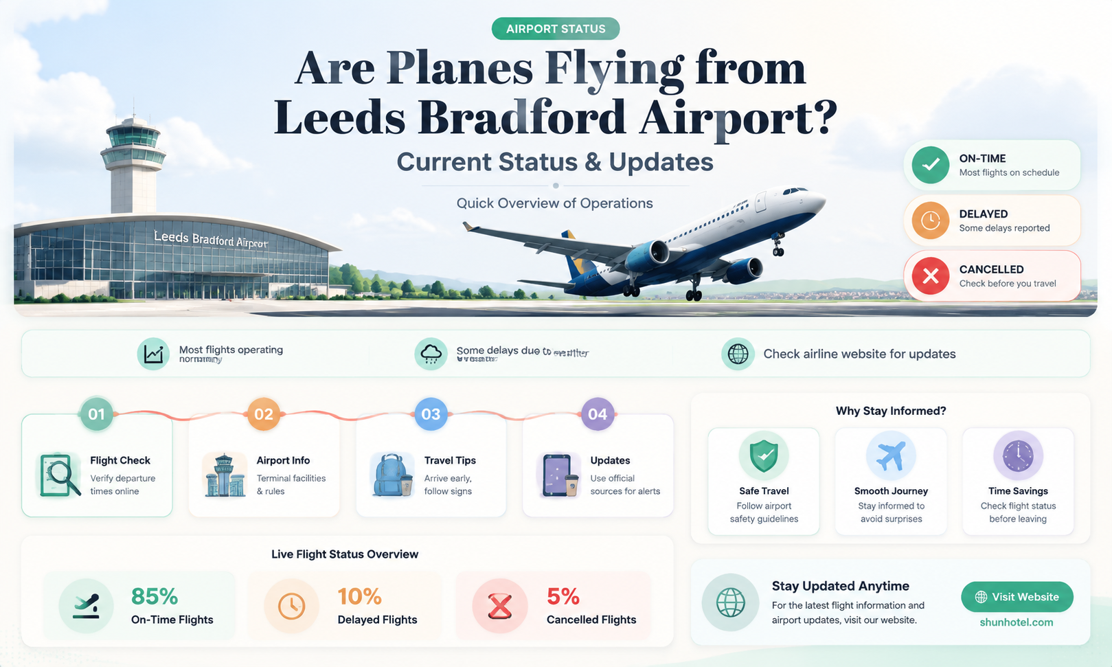 are planes flying from leeds bradford airport