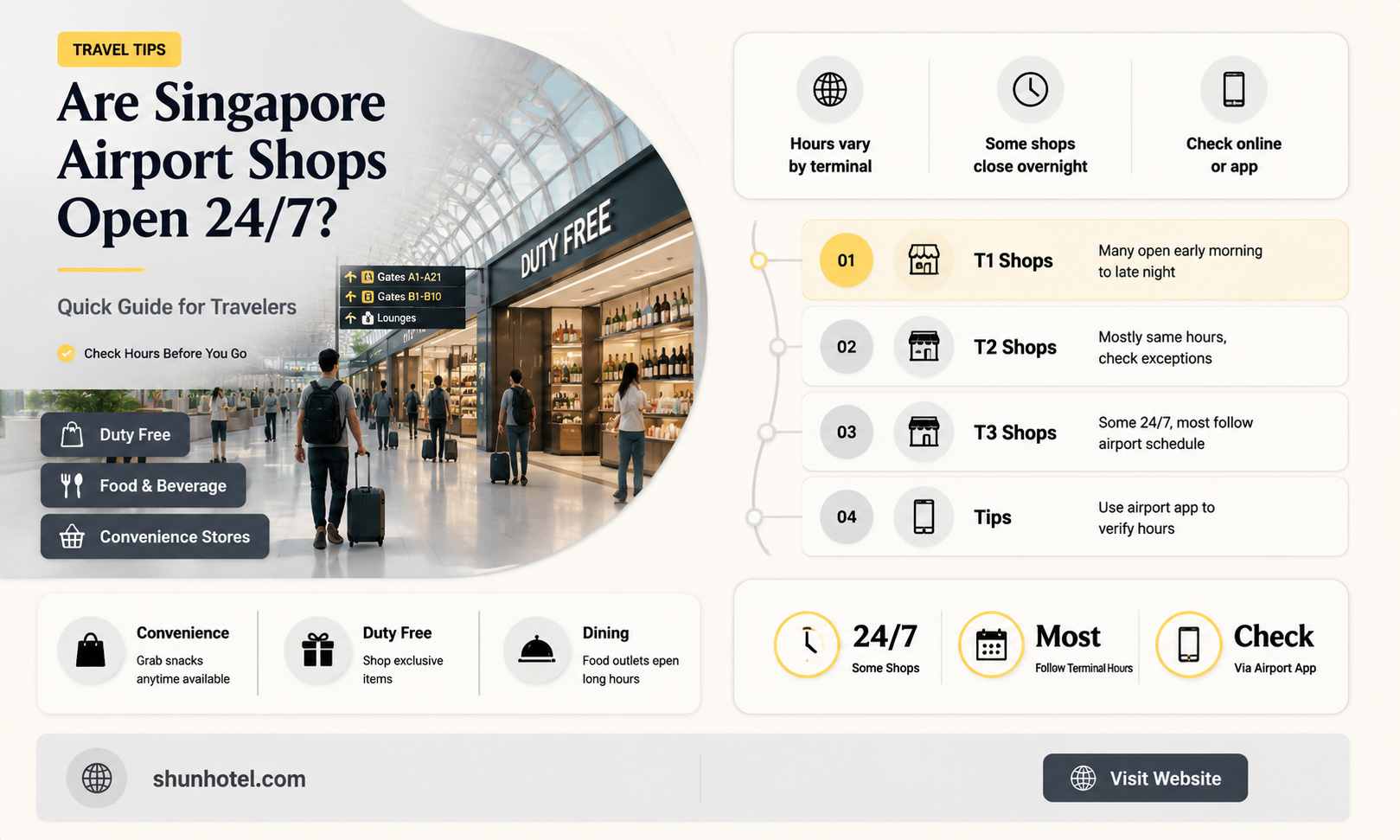 are shops in singapore airport open 24 hours