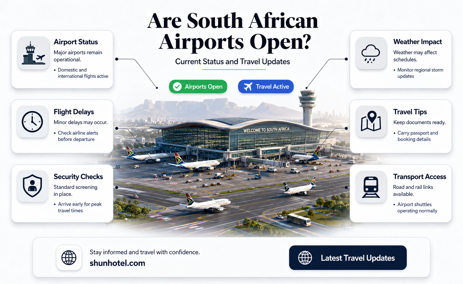 are airports in south africa open