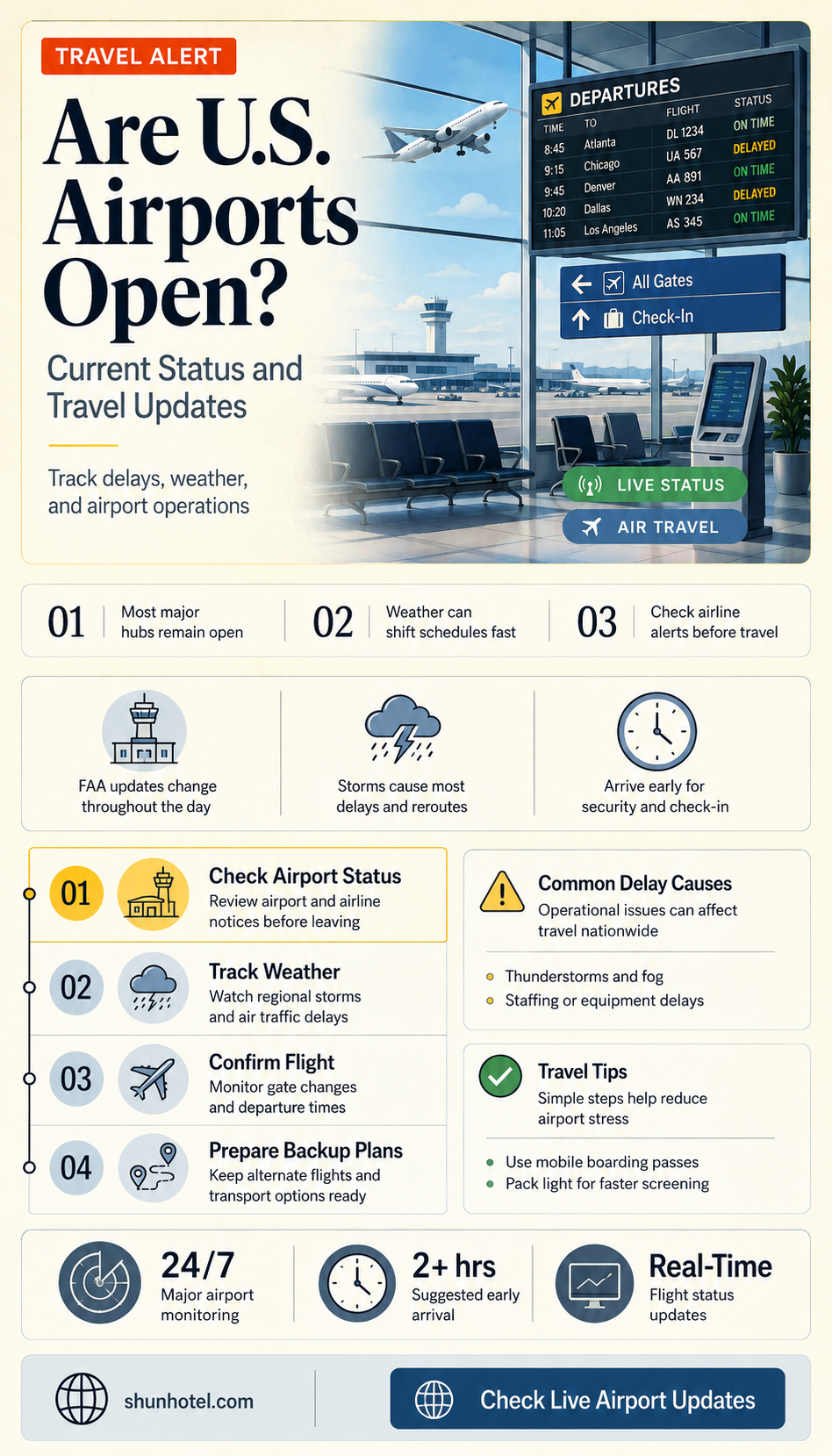 are airport open in usa