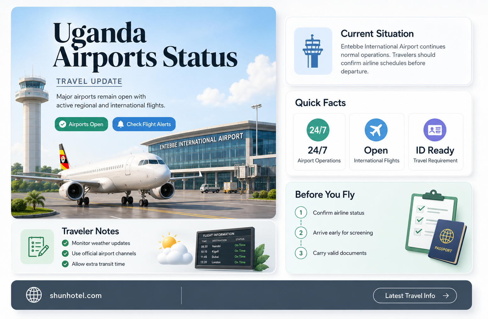 are the airports open in uganda