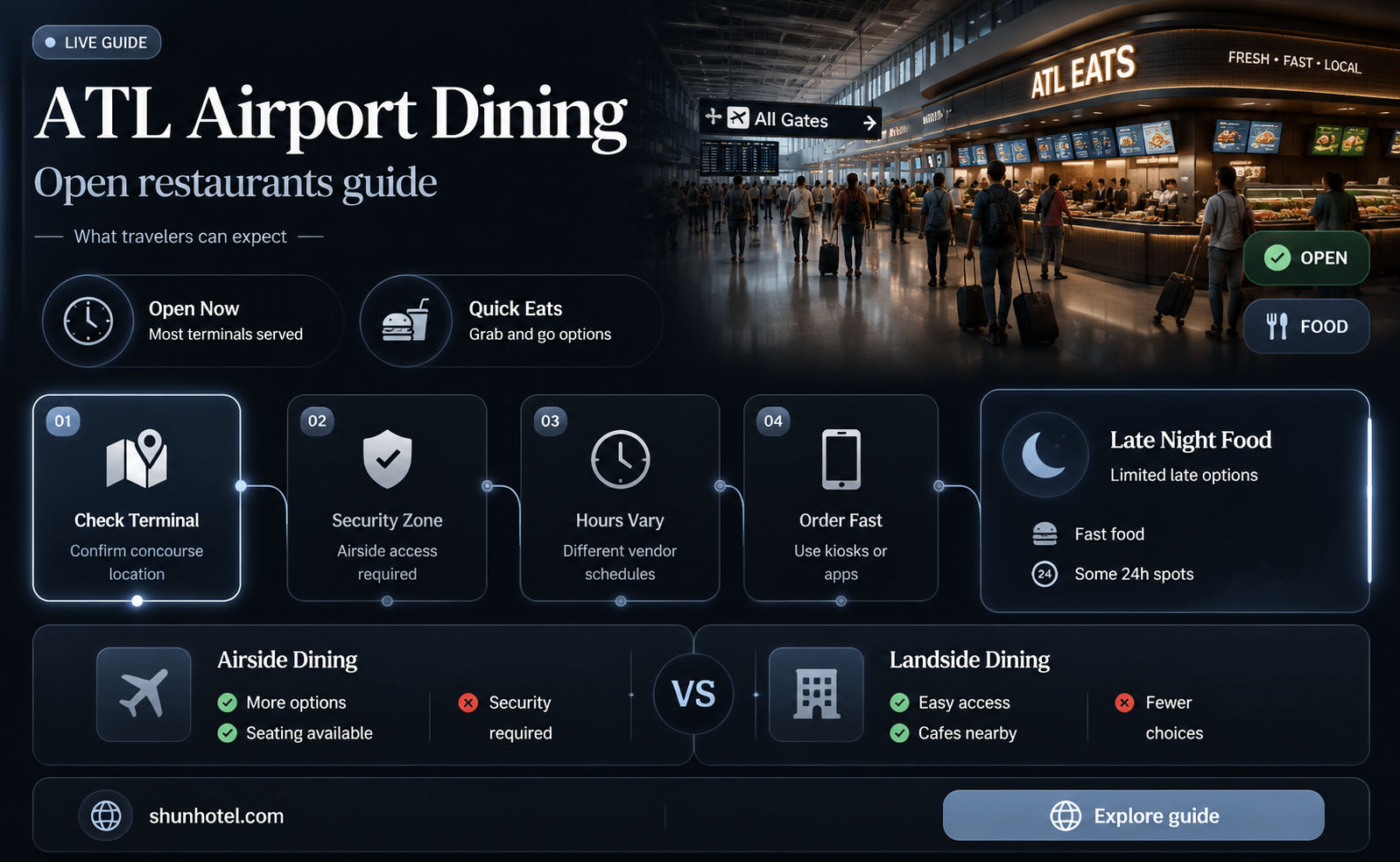 are the restaurants open in the atlanta airport