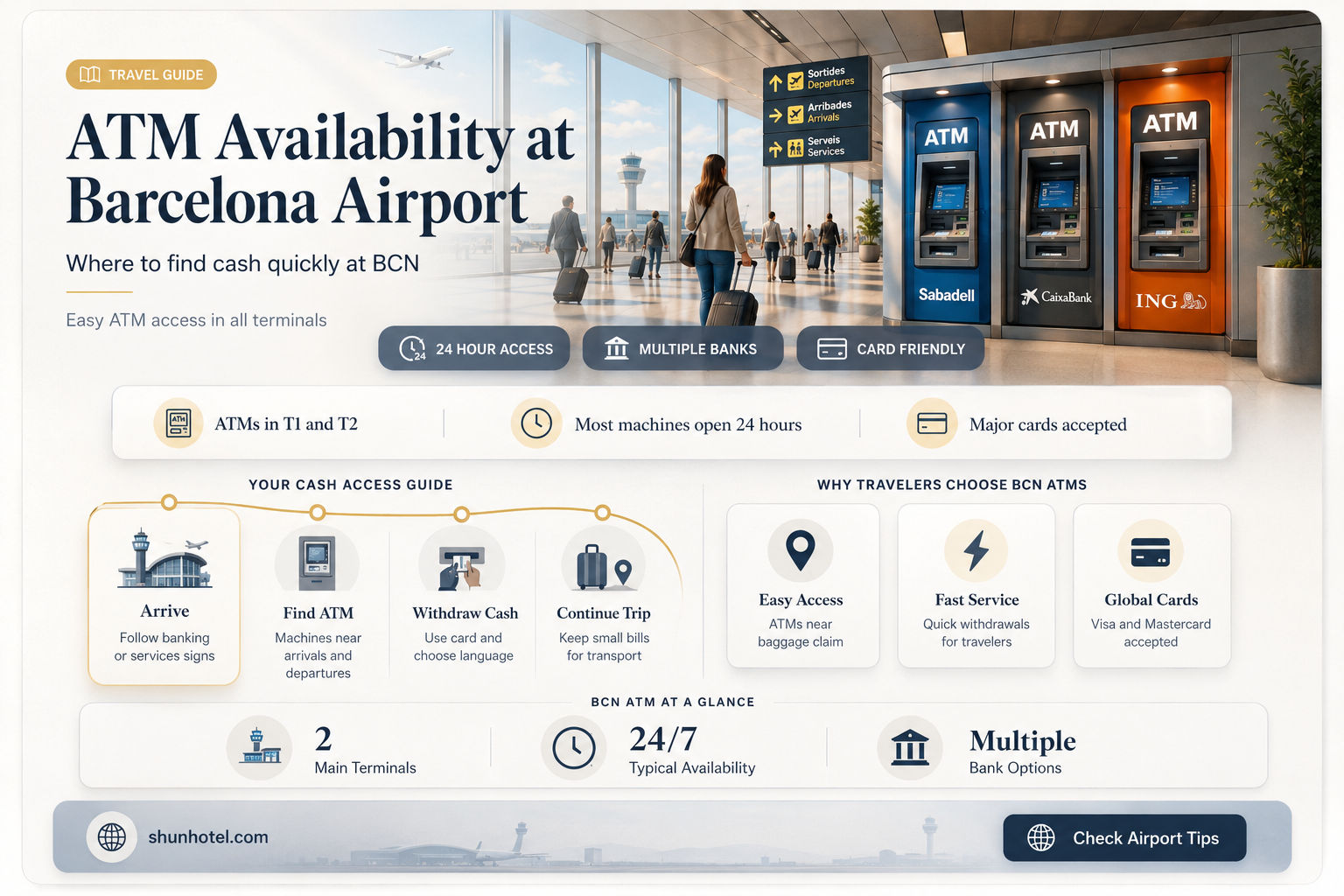 are there atm in barcelona airport