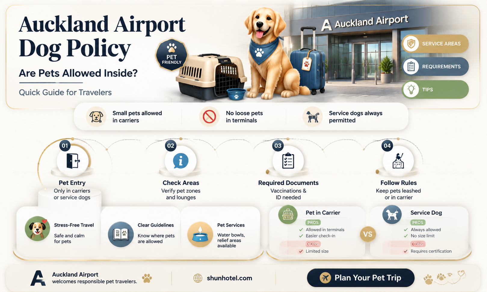 are dogs allowed at auckland airport