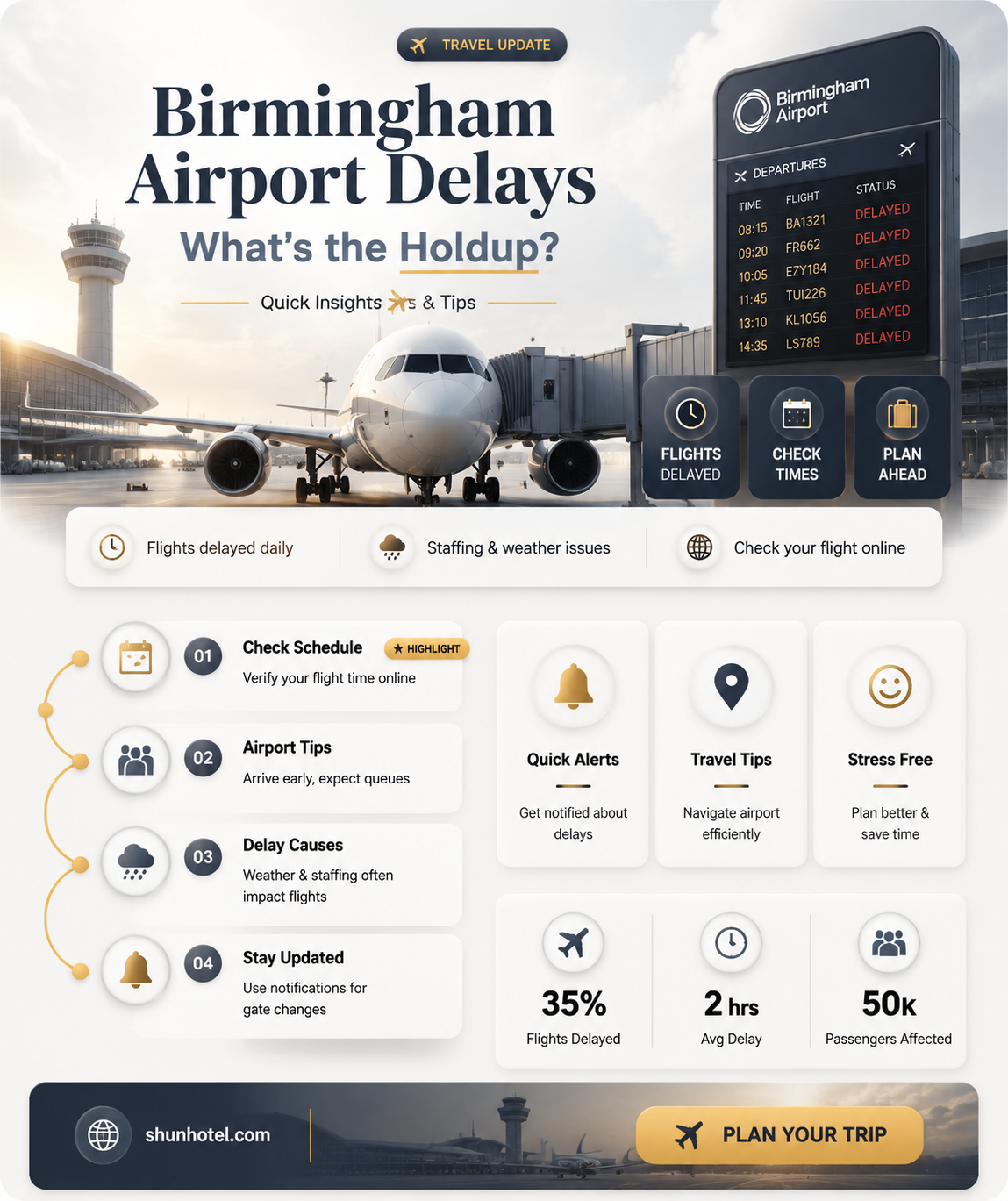 are flights delayed at birmingham airport