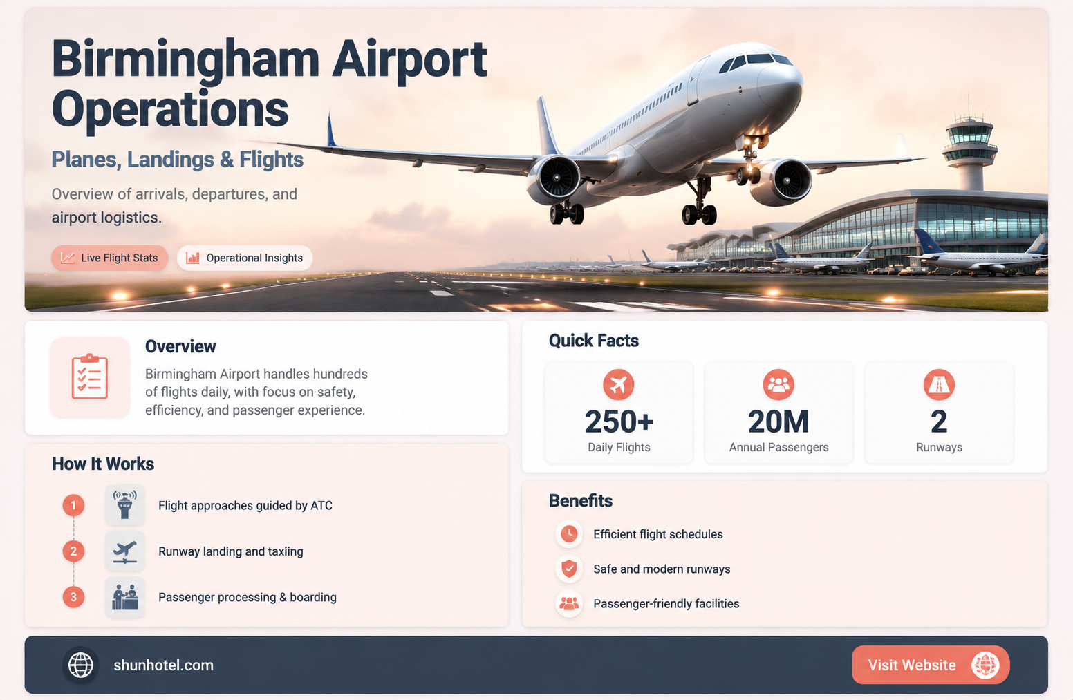 are planes landing at birmingham airport