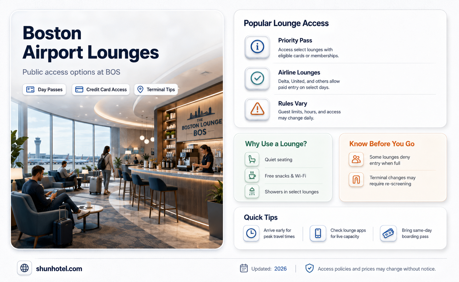 are any airport lounges in boston open to public