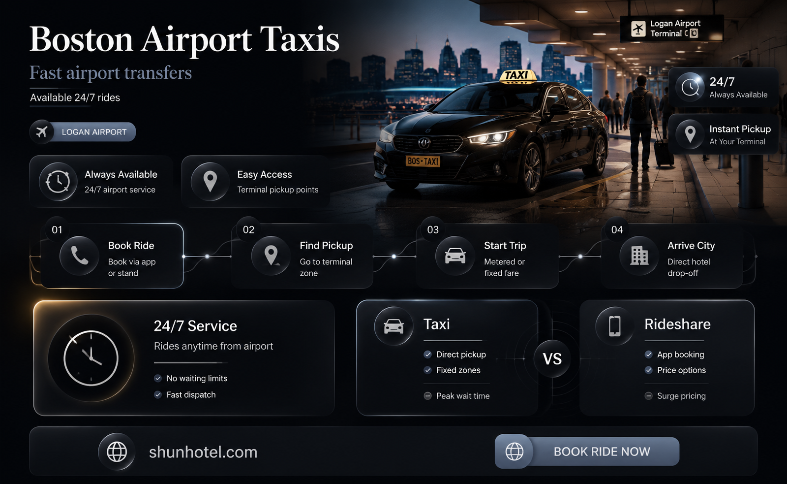 are there taxis at boston airport
