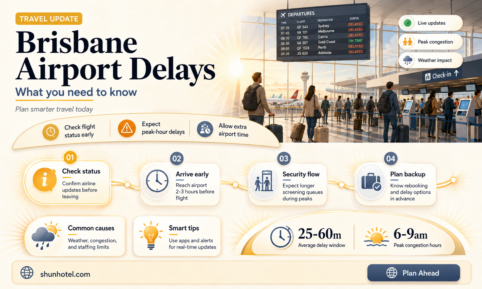 are there delays at brisbane airport