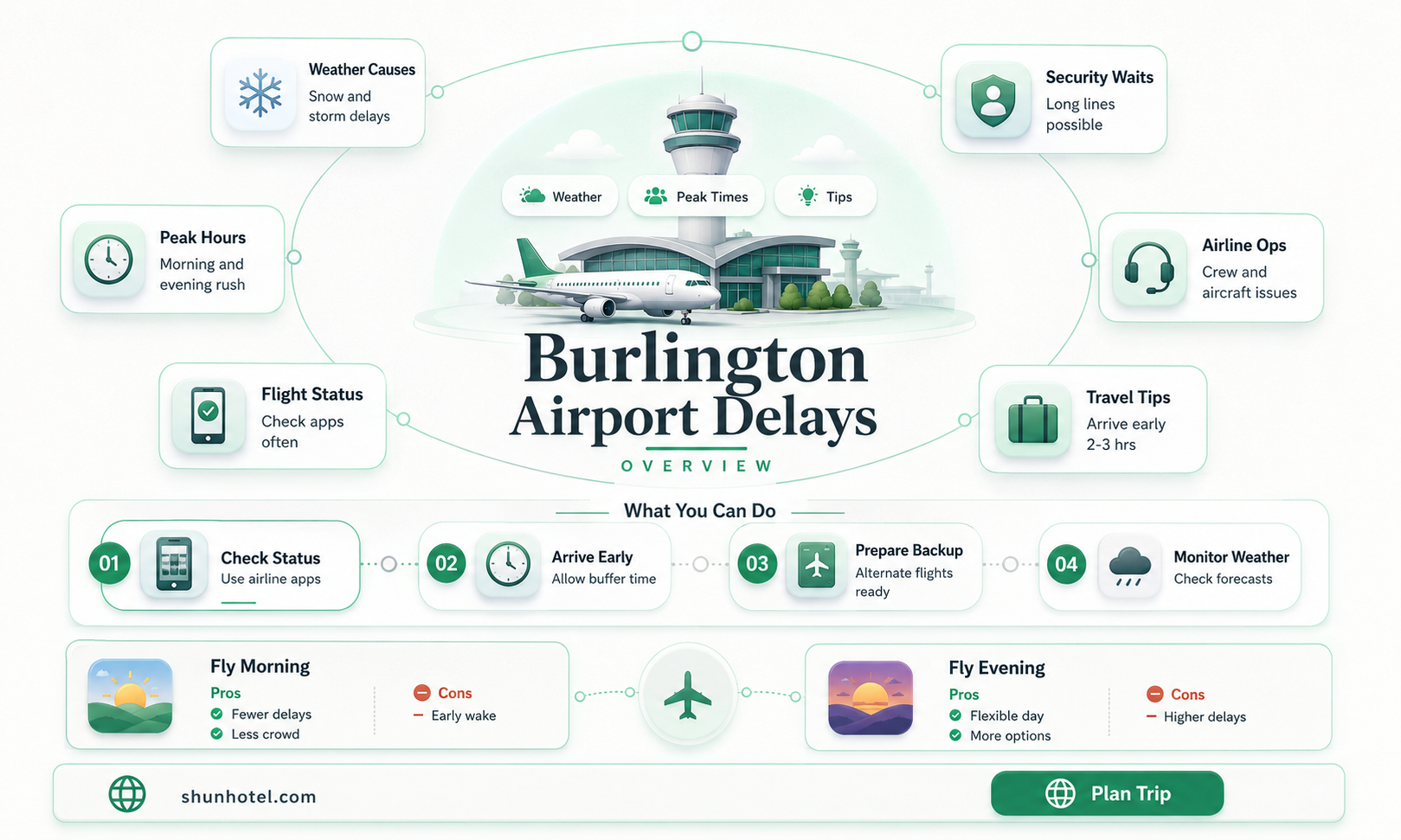 are there delays at burlington airport
