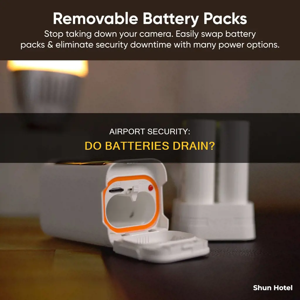 can a battery drain when going through airport security