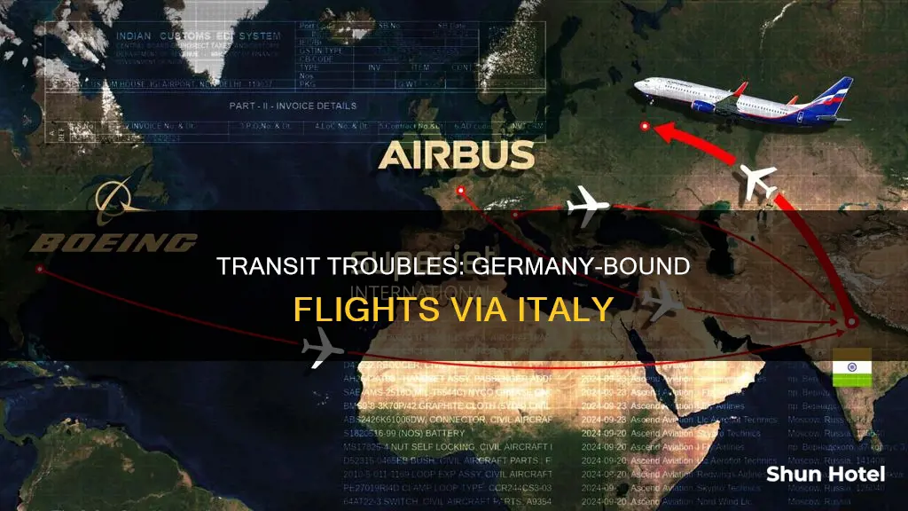 can a flight going to germany transit from italy airport