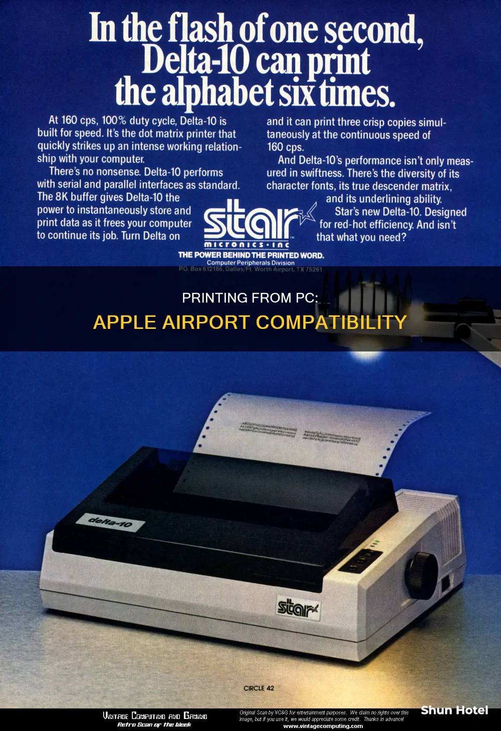 can a pc print through an apple airport