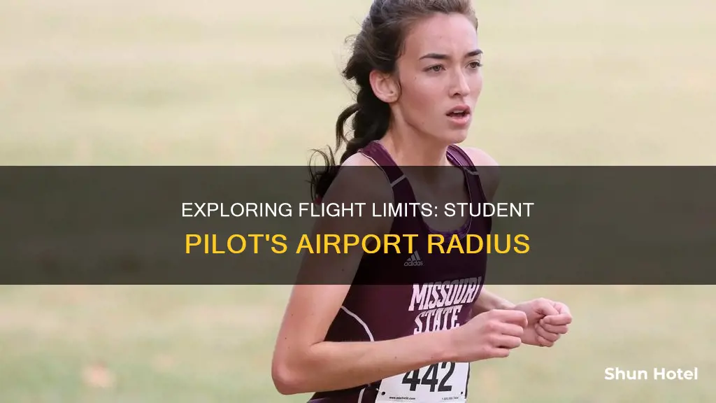 can a student pilot fly to another airport within 25nm