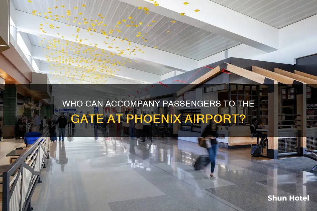 can anyone go with passenger till gate in phoenix airport