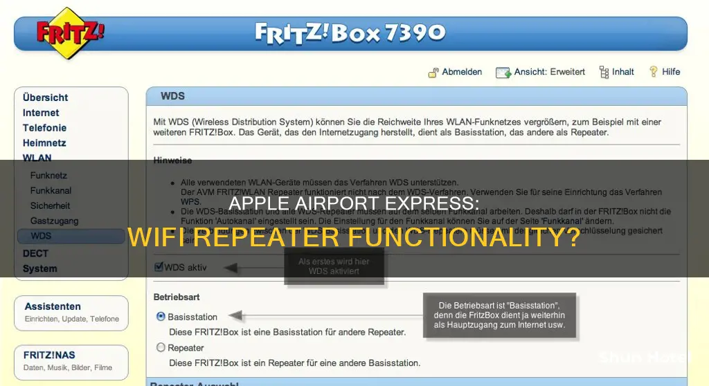 can apple airport express function as a wifi repeater