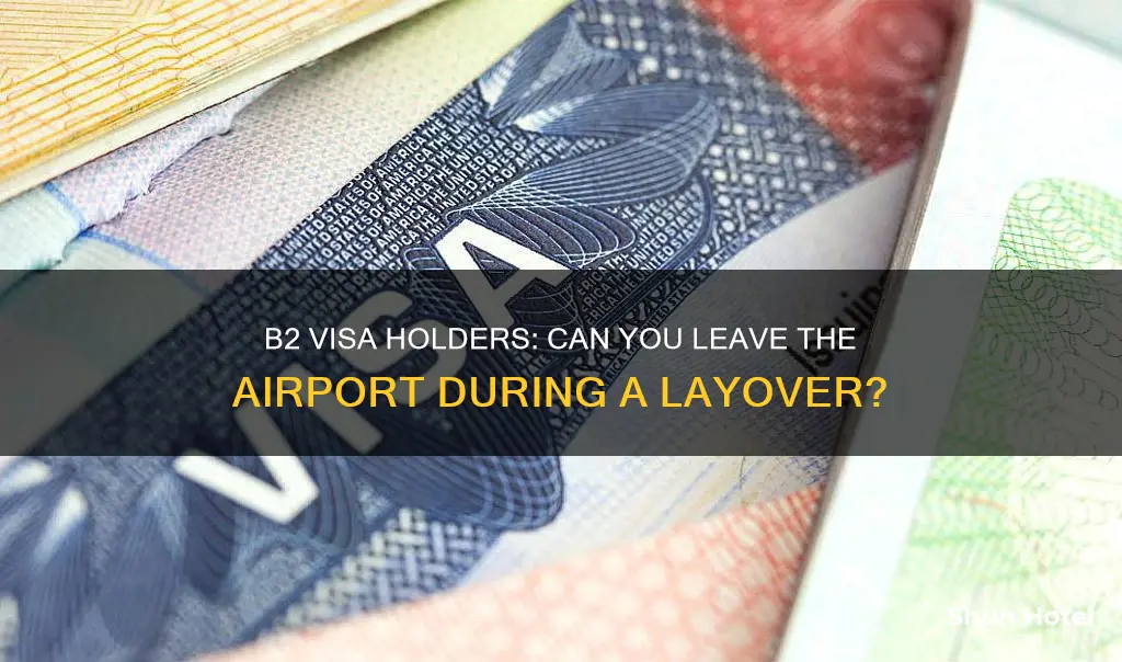 can b2 visa leave airport during layover